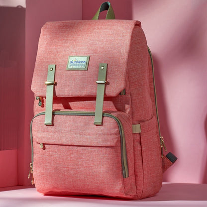 🎒 UrbanTote Canvas Diaper Backpack 🍼 – Durable & Stylish Baby Bag for On-the-Go Moms