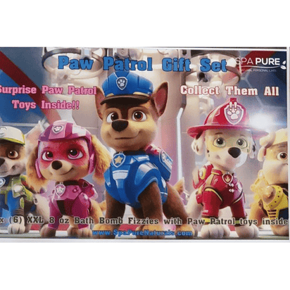 12 XL Bath Bomb Fizzies with surprise Paws Patrol figure inside, handmade, natural ingredients, fruity, kid-friendly scents - The Little Big Store