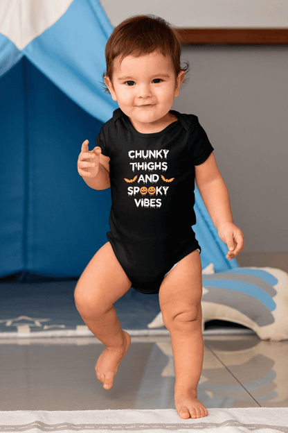 Chunky Thighs, Spooky Vibes Bodysuit -SmartPrintsInk Designs - The Little Big Store