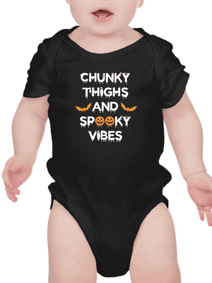 Chunky Thighs, Spooky Vibes Bodysuit -SmartPrintsInk Designs - The Little Big Store