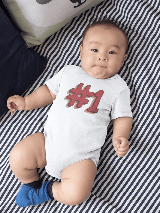 Number 1 Bodysuit Baby's -SmartPrintsInk Designs - The Little Big Store