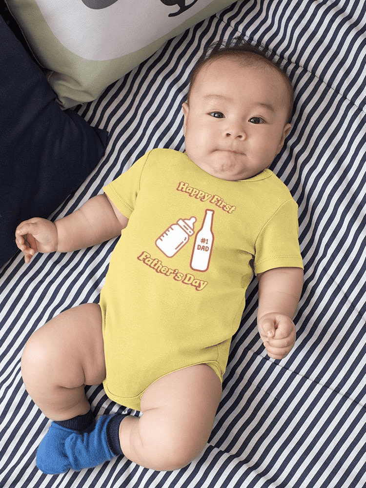 Happy First Father's Day Bodysuit Baby's -SmartPrintsInk Designs - The Little Big Store
