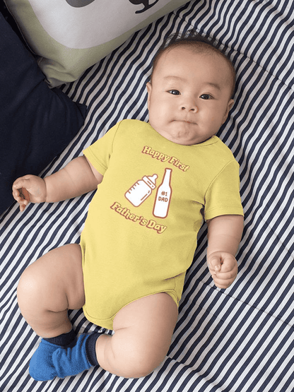 Happy First Father's Day Bodysuit Baby's -SmartPrintsInk Designs - The Little Big Store