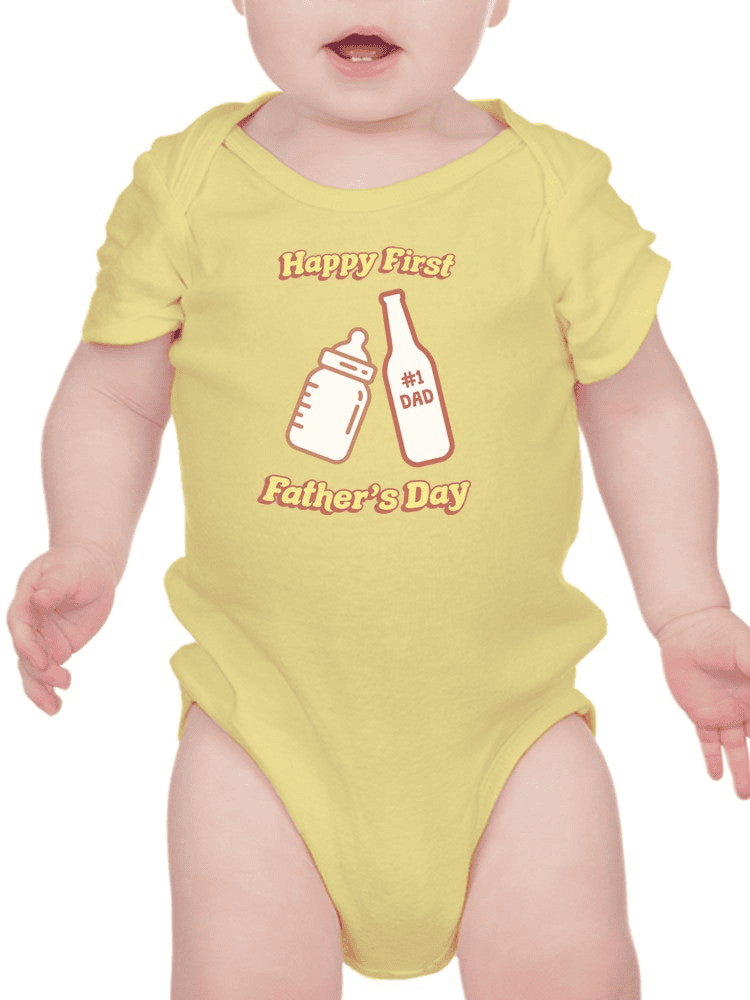 Happy First Father's Day Bodysuit Baby's -SmartPrintsInk Designs - The Little Big Store