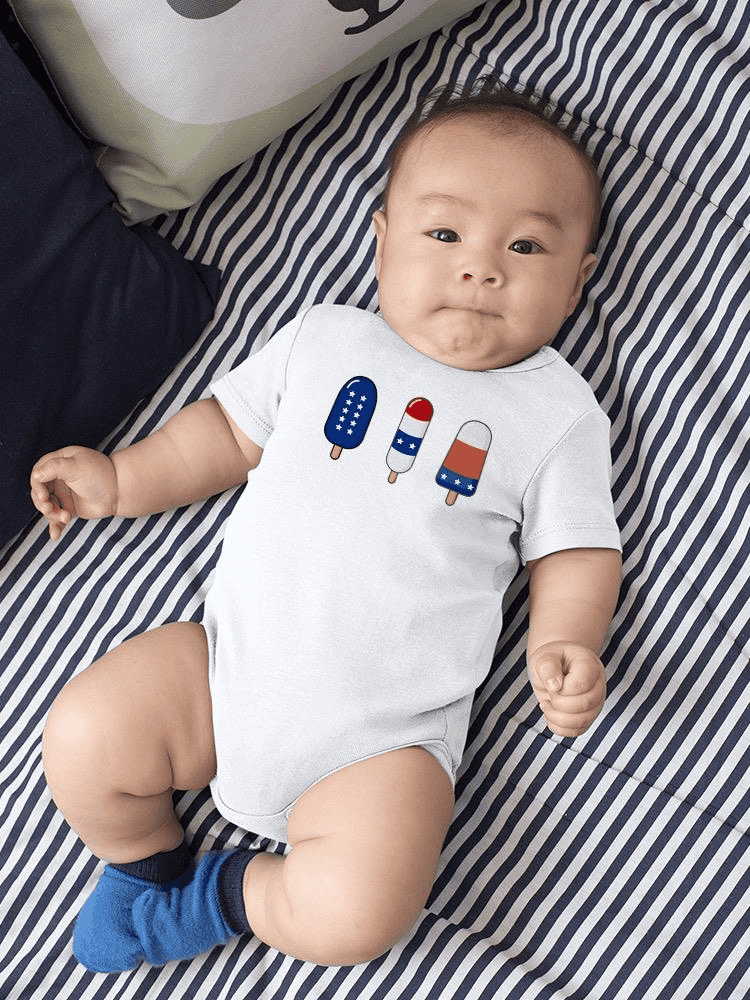 Ice Pops With Usa Colors Bodysuit Baby's -SmartPrintsInk Designs - The Little Big Store