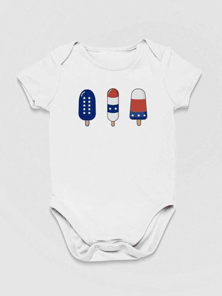 Ice Pops With Usa Colors Bodysuit Baby's -SmartPrintsInk Designs - The Little Big Store