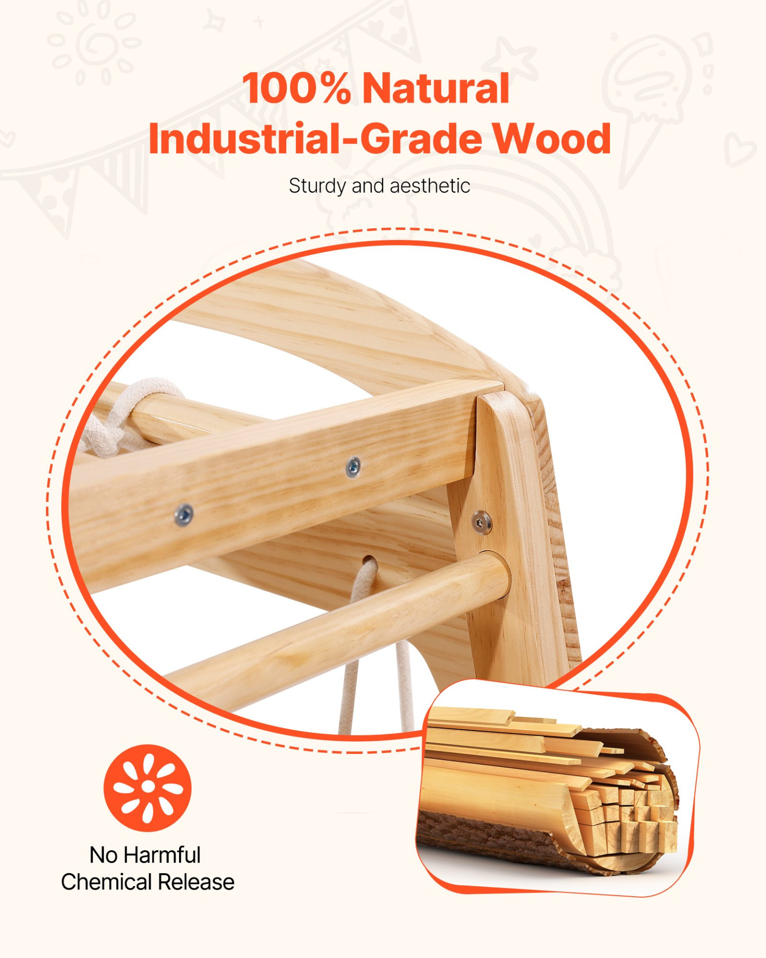 7-in-1 Indoor Jungle Gym for Kids – Wooden Toddler Climbing Playground Set