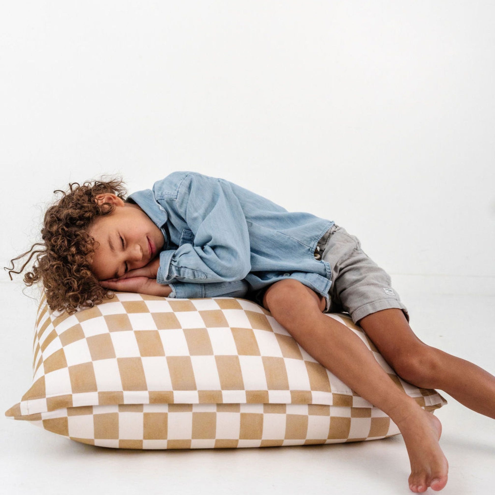 Checker Toffee Bean Bag - The Little Big Store