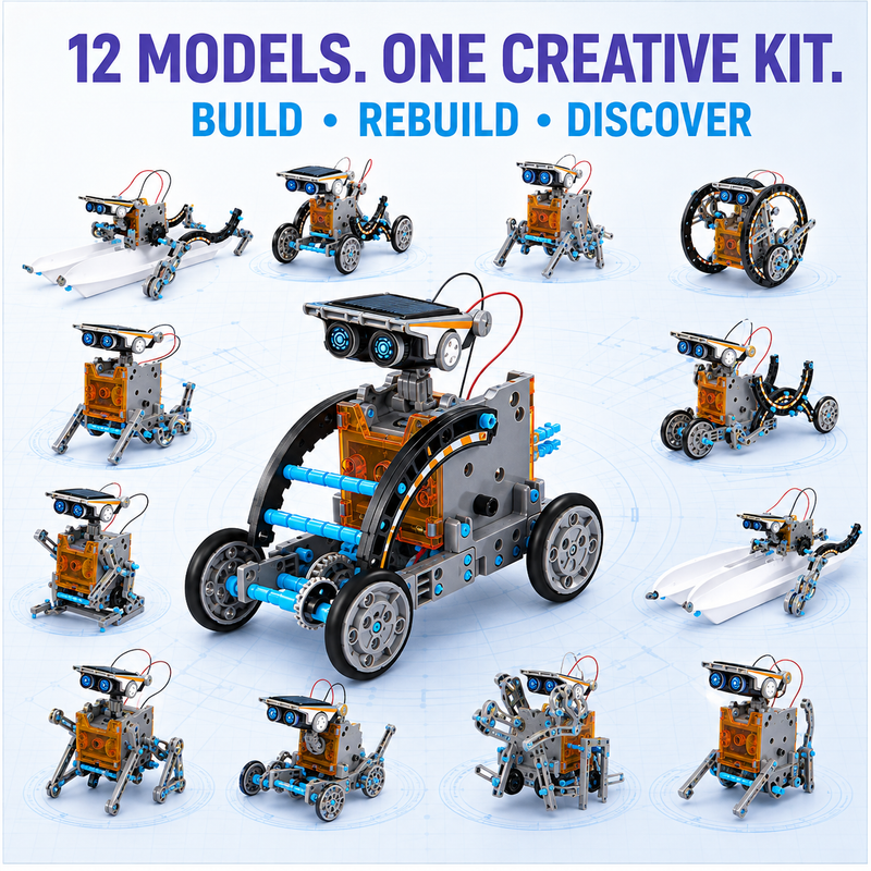 12-in-1 STEM Solar Robot Kit for Kids Ages 8–13