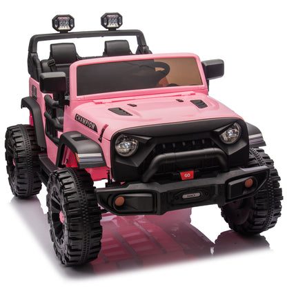 24V Two-seater Kids Ride On Electric Car W/parents control,Seat width 19.69in,400W motor,Four-wheel suspension,light&searchlight,USB,MP3,Bluetooth,Provide a speed of 1.86-4.35MPH for kids of 3+. - The Little Big Store