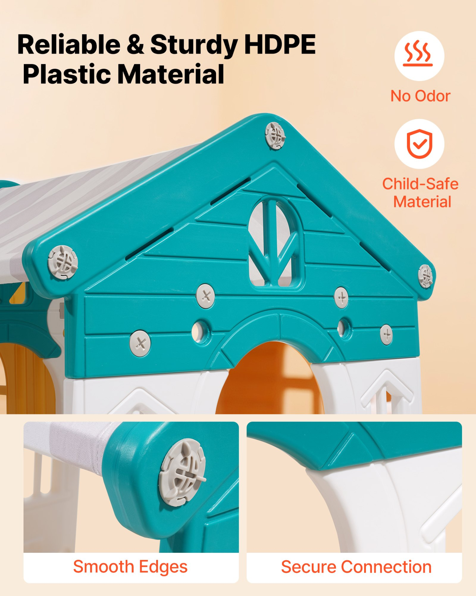Outdoor Toddler Playhouse with Slide – Mini Playground Playset for Kids 1+