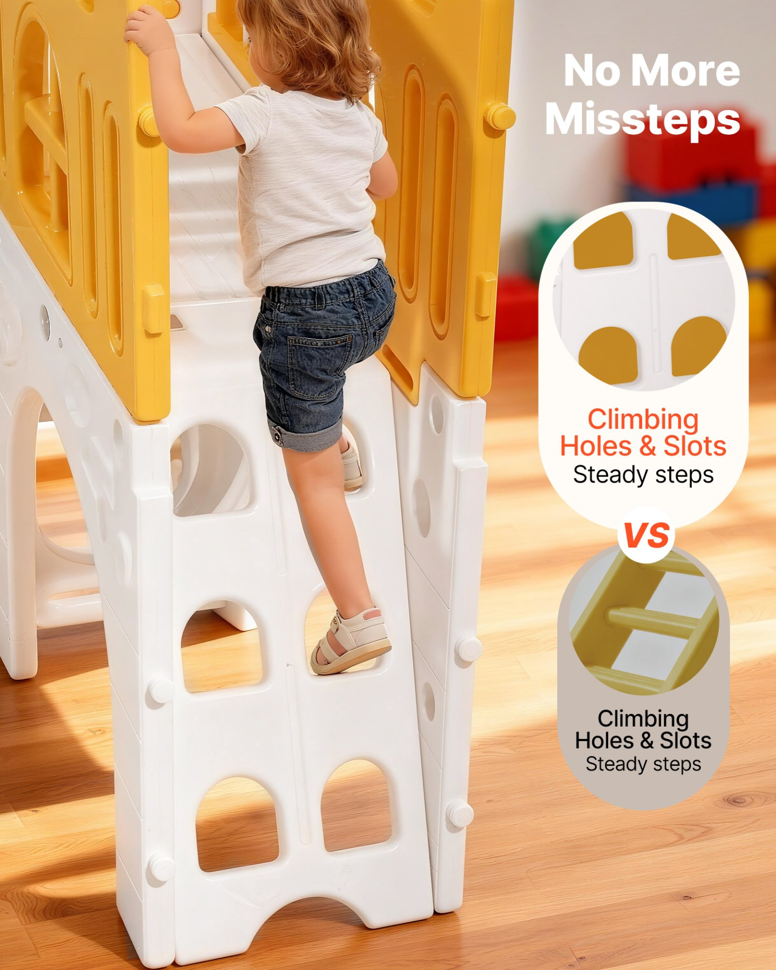 Outdoor Toddler Playhouse with Slide – Mini Playground Playset for Kids 1+
