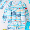 SplashSafe Kids' Buoyancy Swimsuit: Cartoon Print One-Piece Swimwear with Floating Rash Guards - The Little Big Store
