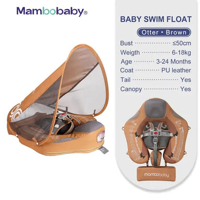 SplashVIP Baby Float: Ultimate Non-Inflatable Swim Trainer with Canopy - The Little Big Store