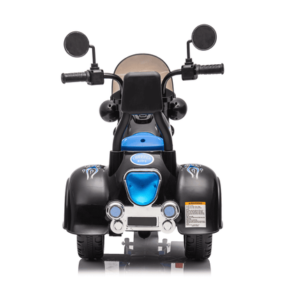 Kids Ride On Motorcycle Toy, 3-Wheel Chopper Motorbike with LED Colorful Headlights Horn, Blue 6V Battery Powered Riding on Electric Harley Motorcycle for Boys Girls - The Little Big Store