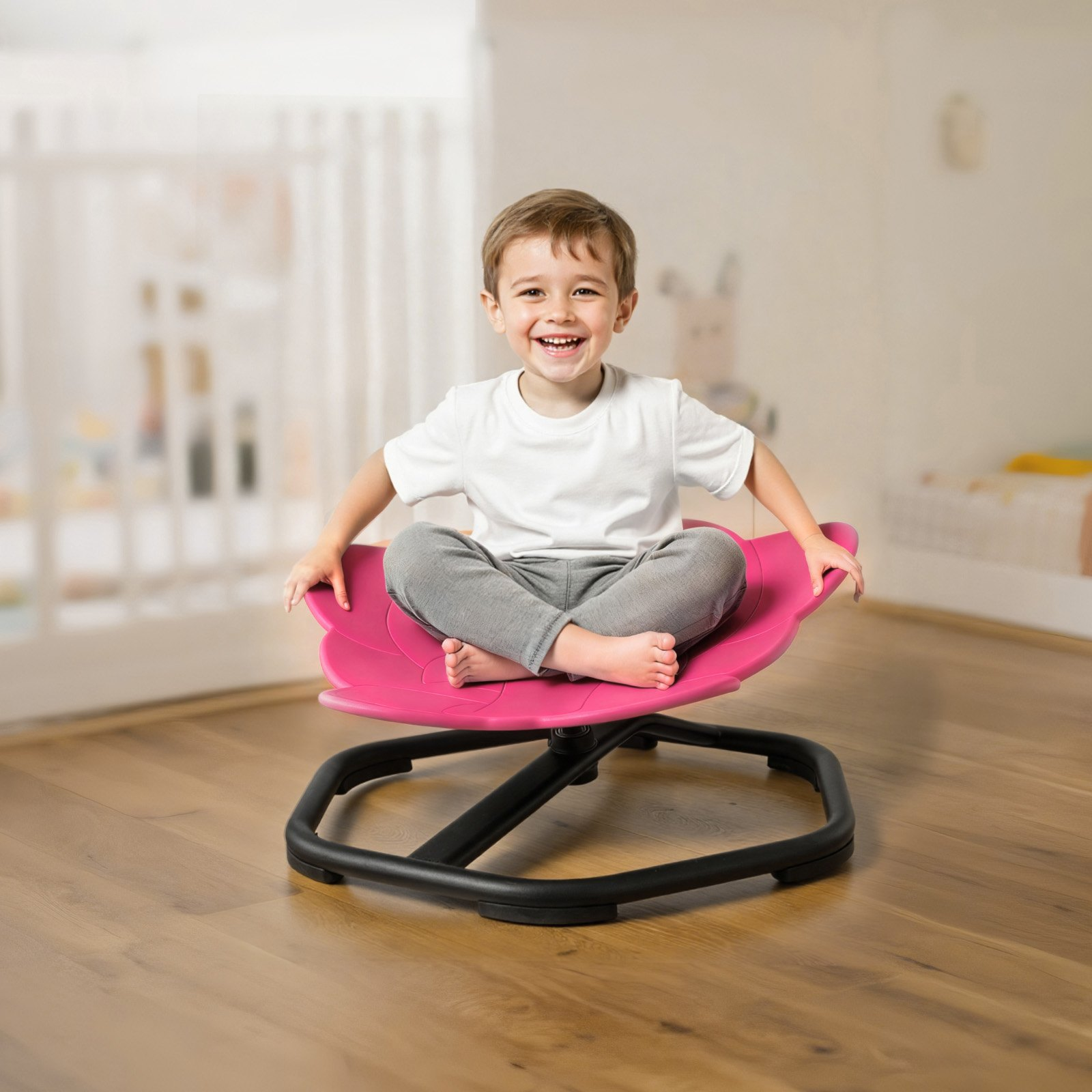 VEVOR Kids Swivel Chair, 220 lbs Capacity, Elephant Shape Sensory Spinning Chair, Autistic Kids Sensory Toy Seat with Non-Slip Metal Base, Toddler Sit & Spin Seat for Coordination Balance Focus, Red