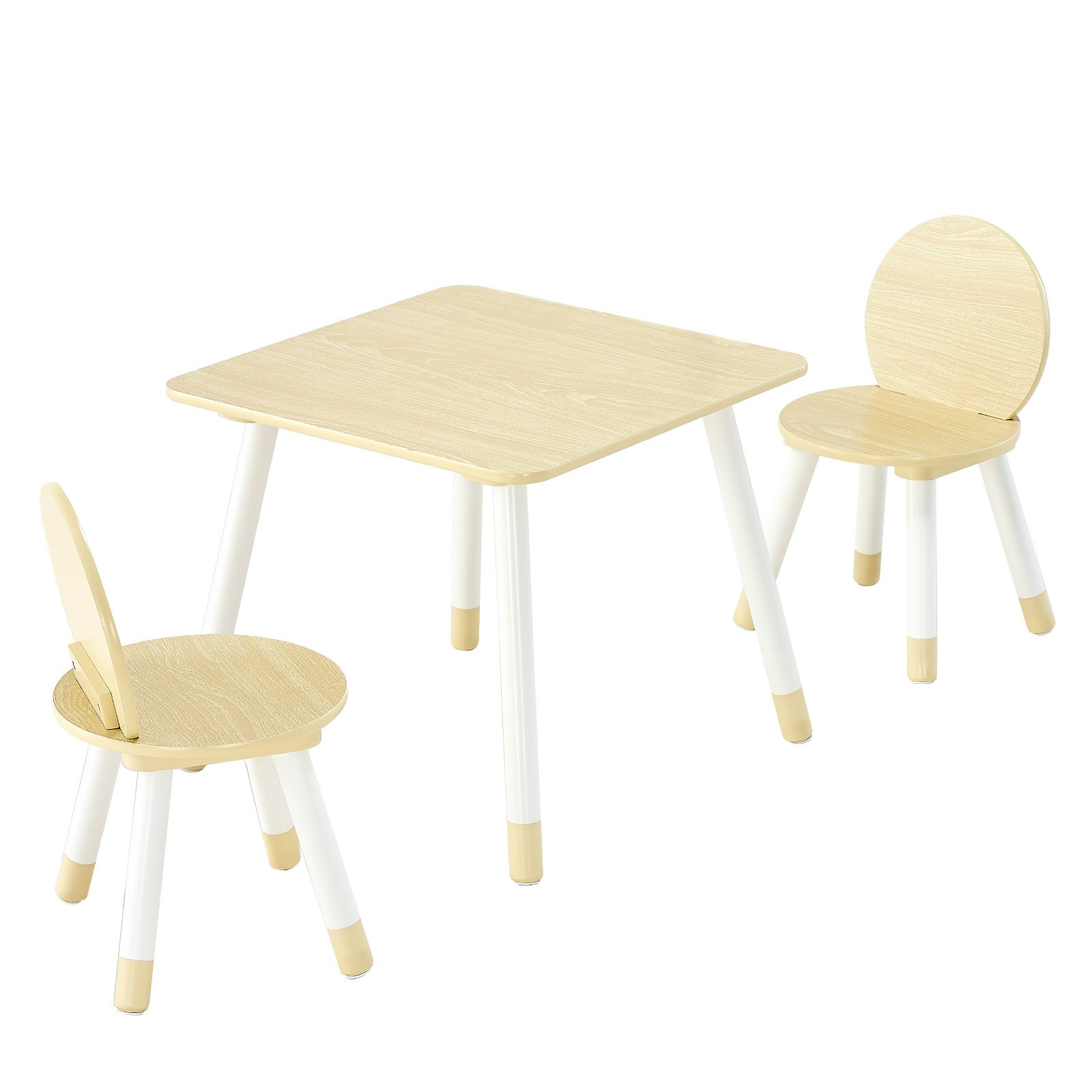 Kids Table and 2 Chairs Set – Wooden Activity Desk for Learning, Drawing & Play