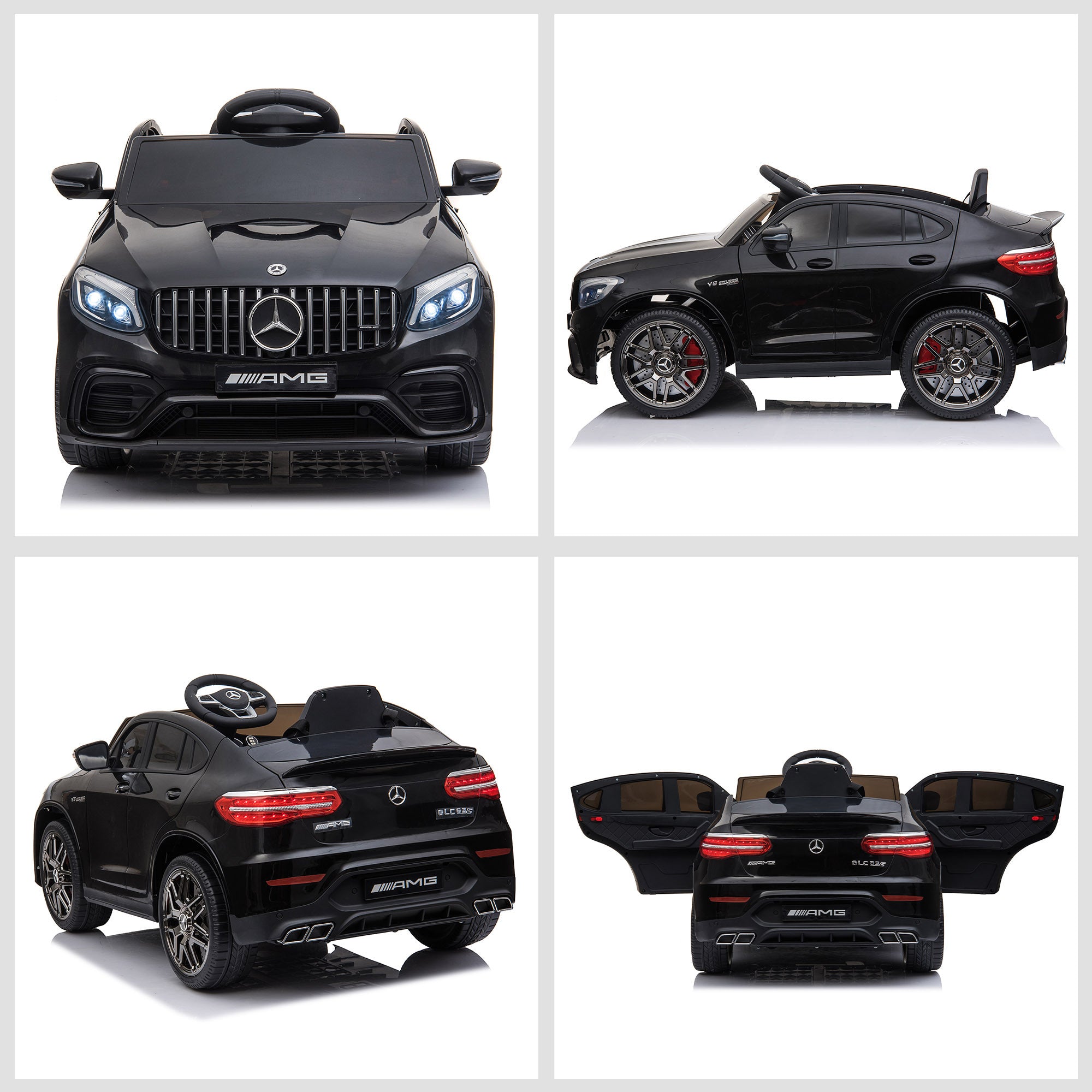 TheLittleBigStore 12V Mercedes AMG Kids Ride-On Car – Remote Control Electric Coupe (Black)
