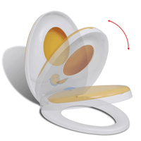 vidaXL White & Yellow Soft-close Toilet Seat Adults/Children - The Little Big Store