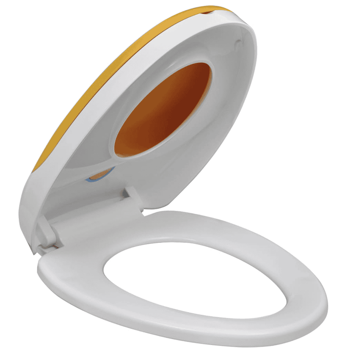 vidaXL White & Yellow Soft-close Toilet Seat Adults/Children - The Little Big Store