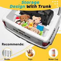 RAM 1500 Ride on Car Toy for Kids, 12V Powered Ride on Truck Toy with Remote Control, 4 Wheel Suspension, Safety Belt, Music, Bluetooth, LED Lights, Electric Cars for 3-5 Yrs Boy Girl, White