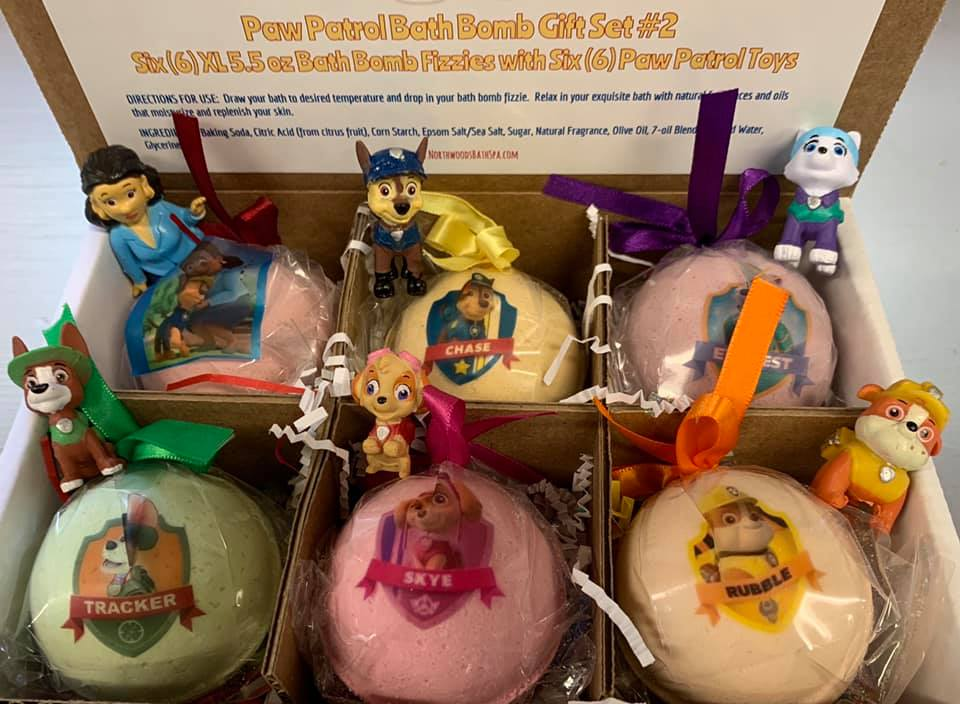 PAW Patrol Kids Bath Bomb Gift Set – 6 XL Surprise Toy Bath Bombs USA Made