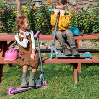 Leo Folding Kick Scooter - Vibrant Pink with Light-Up Wheels, Adjustable Handlebar & Easy Folding Design for Kids 5+