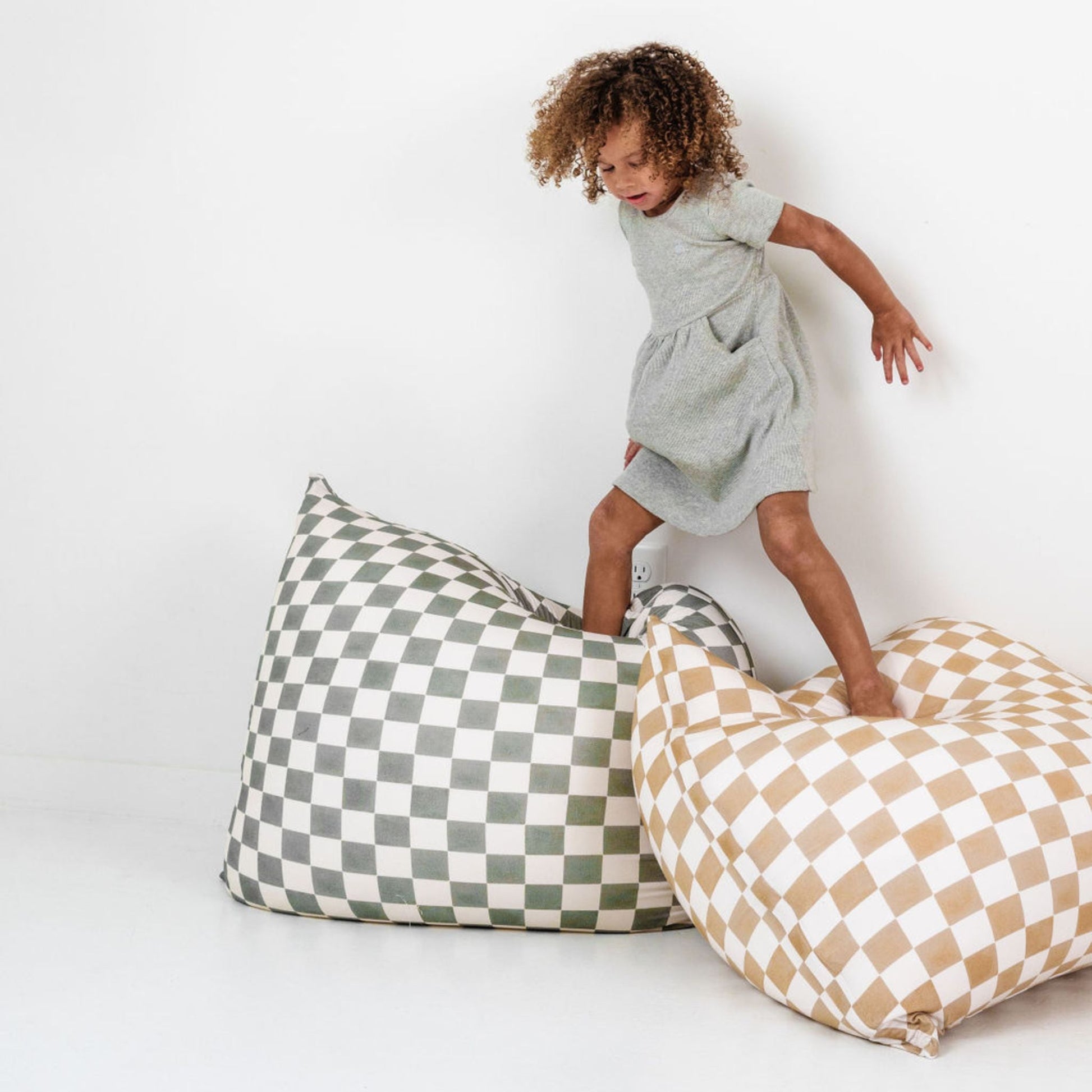 Checker Toffee Bean Bag - The Little Big Store