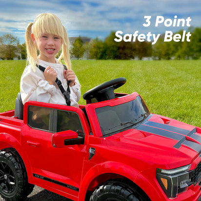 Exciting Red Ford-Shelby F-150 12V Electric Ride-On Truck for Kids with Remote Control - Perfect Adventure Toy for Ages 2-5!