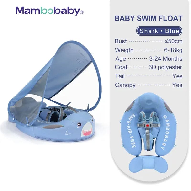 SplashVIP Baby Float: Ultimate Non-Inflatable Swim Trainer with Canopy