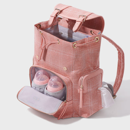 🎒 ChicWeave Tweed Diaper Backpack 🍼 – Stylish & Durable Baby Bag for Trendy Parents