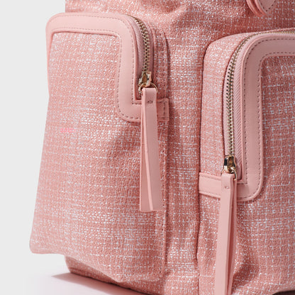 🎒 ChicWeave Tweed Diaper Backpack 🍼 – Stylish & Durable Baby Bag for Trendy Parents