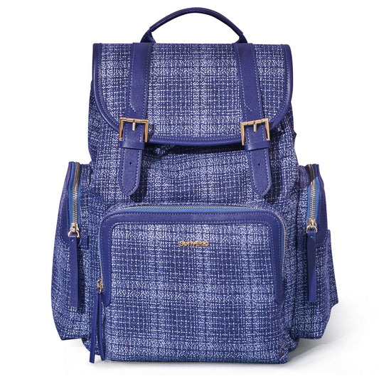 🎒 ChicWeave Tweed Diaper Backpack 🍼 – Stylish & Durable Baby Bag for Trendy Parents