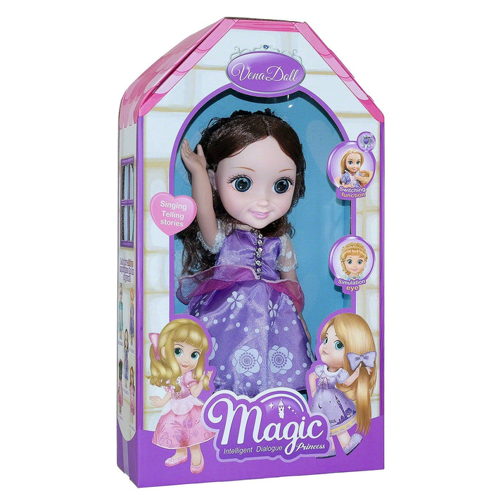 Magic Princess Talking Interactive Play Doll with Carrying Case and Accessories | Brown Hair - The Little Big Store
