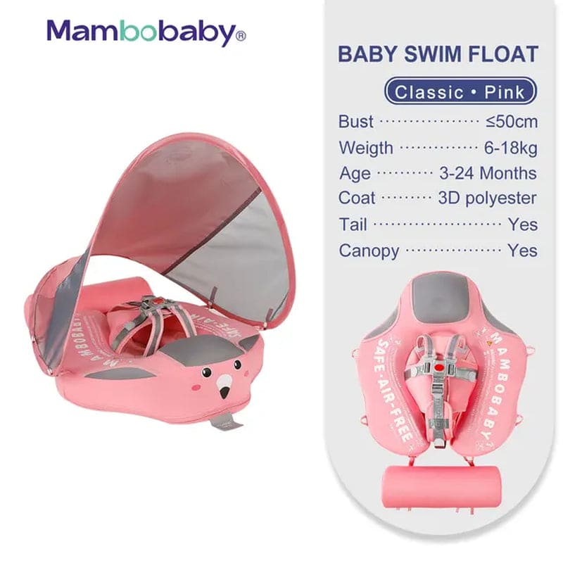 SplashVIP Baby Float: Ultimate Non-Inflatable Swim Trainer with Canopy