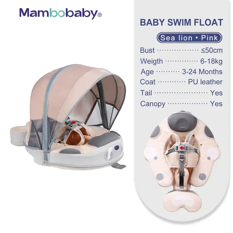SplashVIP Baby Float: Ultimate Non-Inflatable Swim Trainer with Canopy
