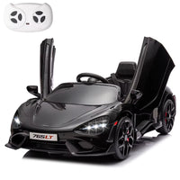 12V Licensed Mclaren 765LT Kids Ride on Toy,Electric Vehicle for Toddler Age 3+,Battery Powered Ride on Car with Hydraulic Doors