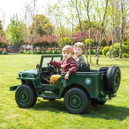 24V Freddo Military Willy Truck 3 Seater Electric Ride on