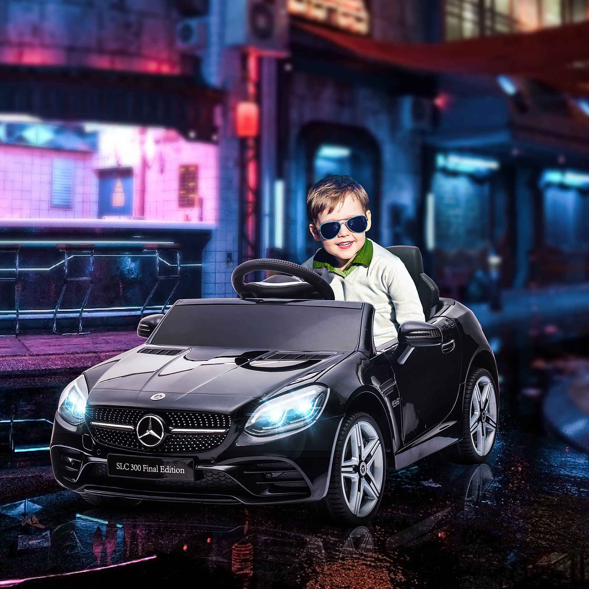 Mercedes SLC 300 Ride-On Car for Kids – Licensed Electric Battery Powered Toy with Remote Control