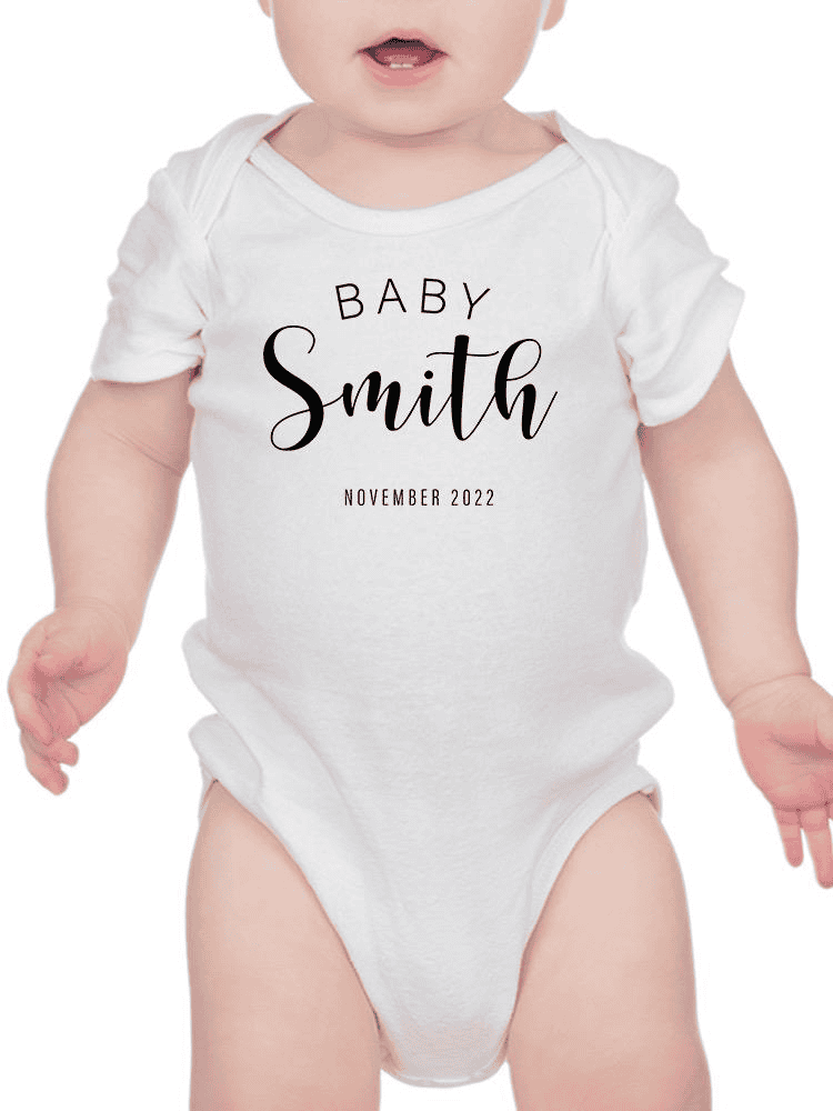 Baby Custom Last Name Bodysuit -Custom Designs - The Little Big Store