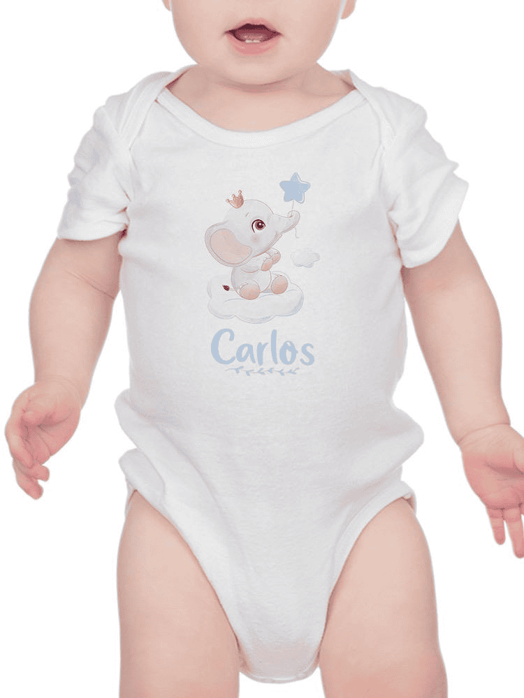 Elephant Custom Name Bodysuit -Custom Designs - The Little Big Store