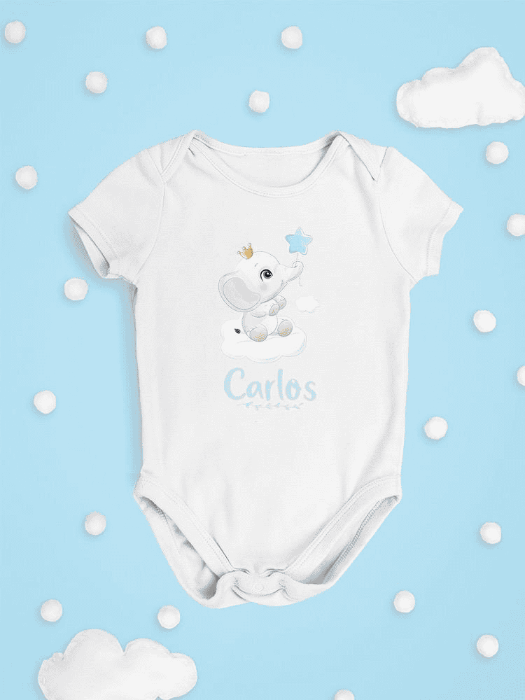 Elephant Custom Name Bodysuit -Custom Designs - The Little Big Store
