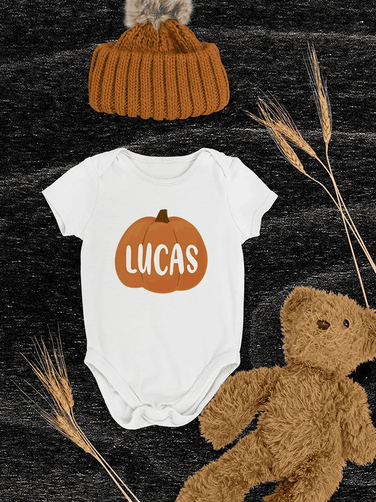 Custom Name Pumpkin Bodysuit -Custom Designs - The Little Big Store