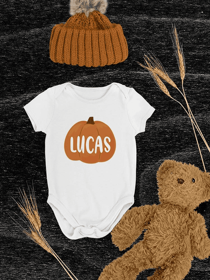 Custom Name Pumpkin Bodysuit -Custom Designs - The Little Big Store