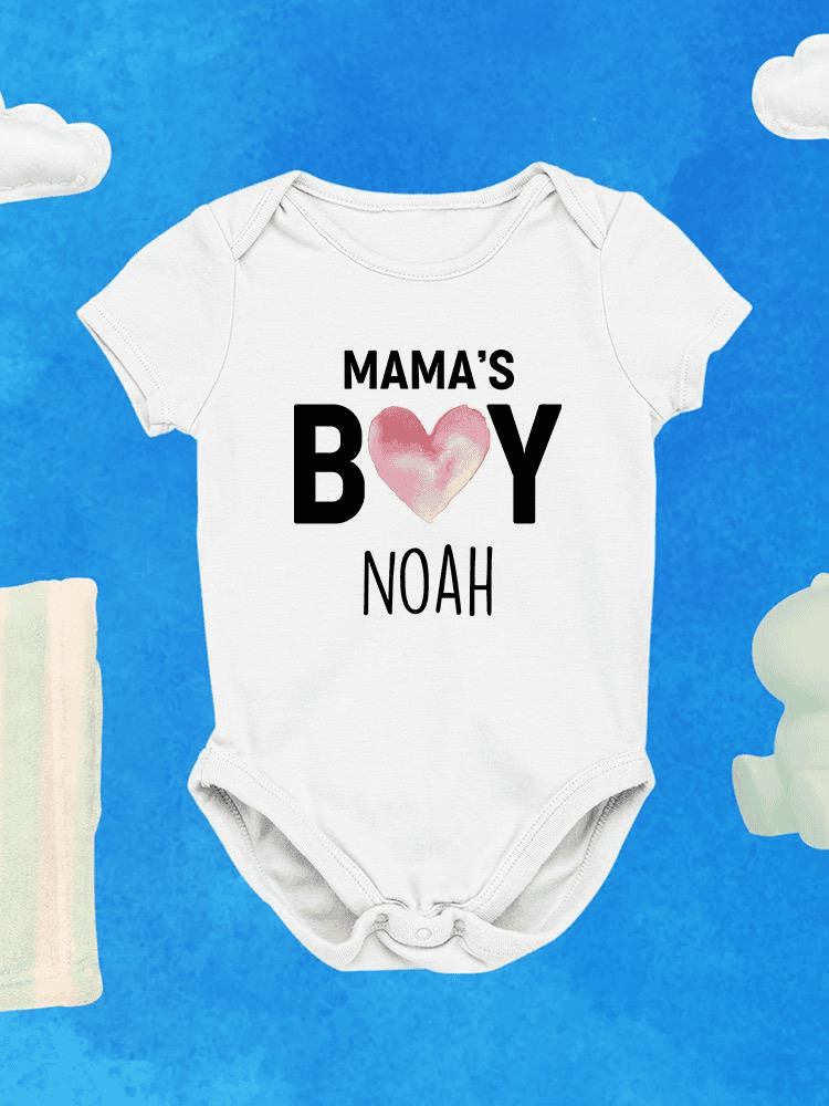 Mama's Boy Name Bodysuit -Custom Designs - The Little Big Store