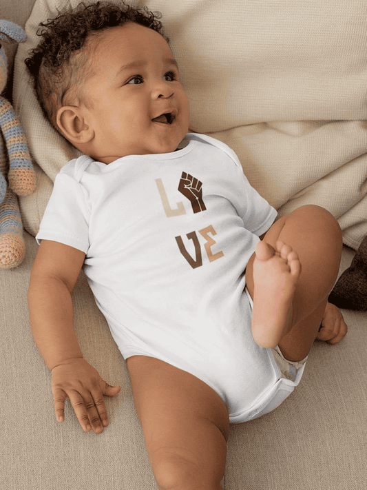 Love And Fist Bodysuit -SmartPrintsInk Designs - The Little Big Store