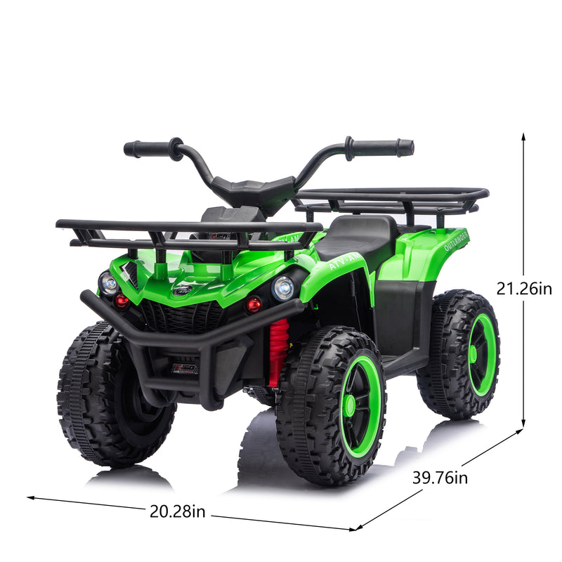 24V Kids Ride-On ATV – Dual 80W Motors, Bluetooth, LED Lights & Storage (Ages 3–5)