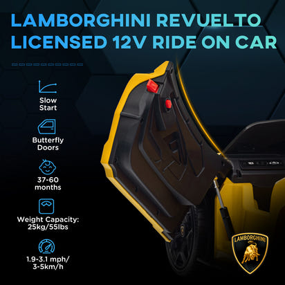 Lamborghini Revuelto Licensed 12V Kids Electric Ride-On Car - The Little Big Store