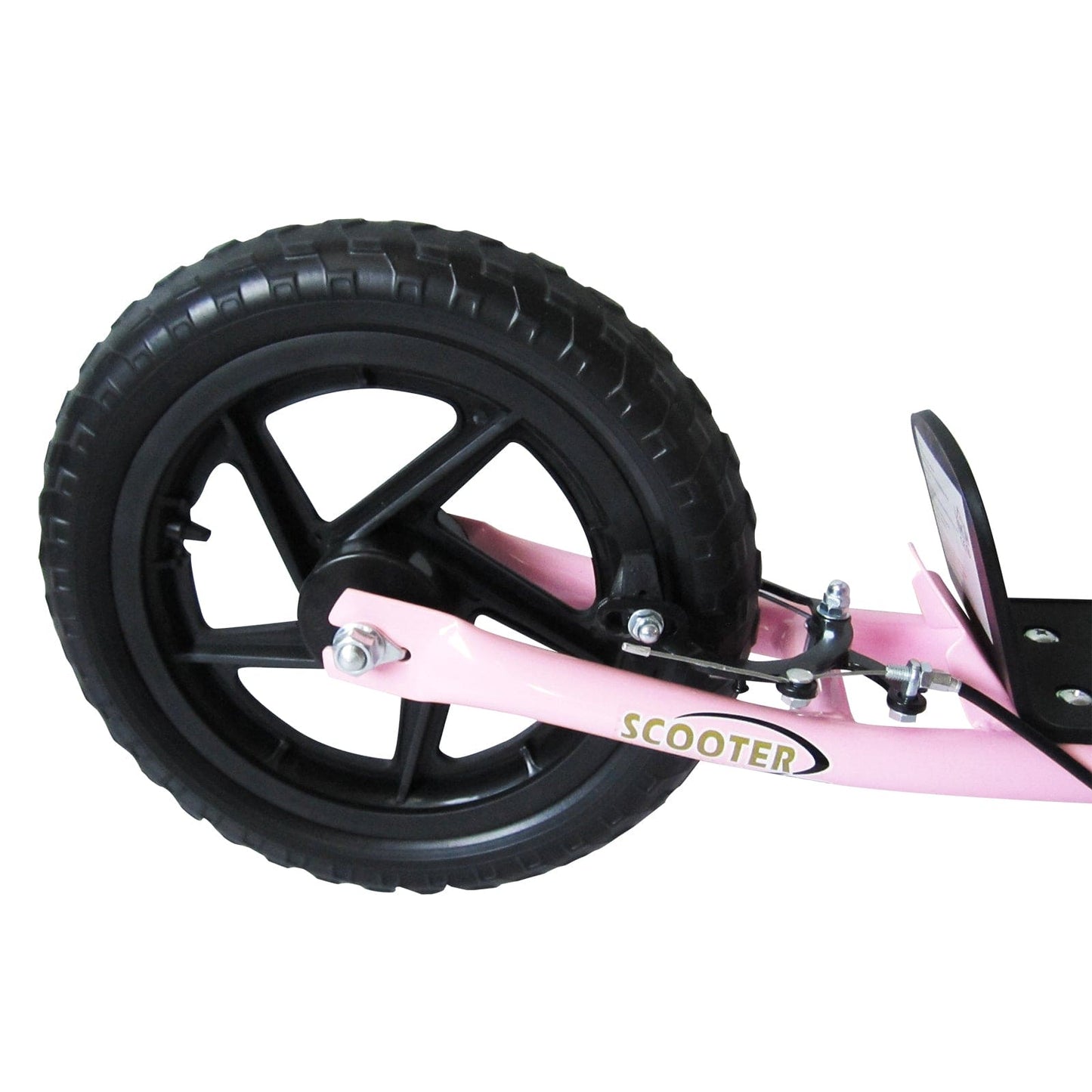 HOMCOM Kick Scooter for Kids 5-12 Years Old, Big Wheel Kids Scooter with Adjustable Height Handlebar, Non-slip Footplate, Rear Brake, Pink - The Little Big Store