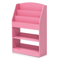 Furinno KidKanac Magazine/Bookshelf with Toy Storage, Pink